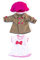 Miniland Set Puppenkleidung 32cm, Kleid, Mantel und Hut, Übergangszeit