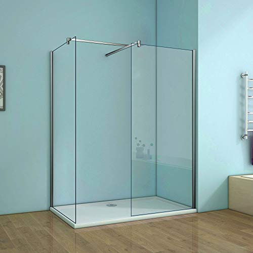 Due Walk-in: Uno 70x200cm, L'altro 70x200cm; Due Barre stabilizzatrici tagliabili 140cm; Piatto doccia 120x80cm
