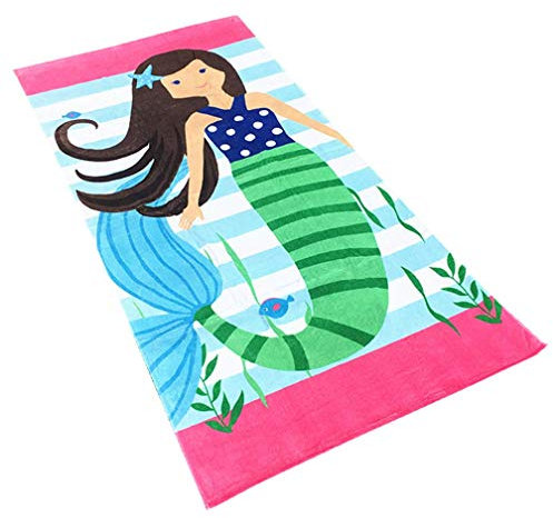 Sticker Superb Baumwolle Schwimmen Handtuch Große 160 * 80 cm Cartoon 3D Tier Quick Dry Bad Handtuch Bademantel Erwachsener Kind Strandtuch Strand Wrap Liegestuhl Decke (Pink Meerjungfrau)