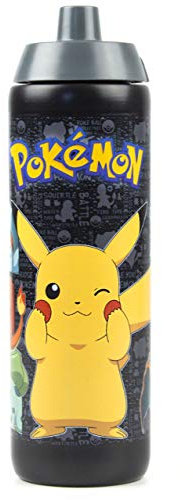 Pokemon Water Bottle for Kids | Pikachu 724ml Plastic Sports Drink Cup | Gamer Gifts Merchandise One Size