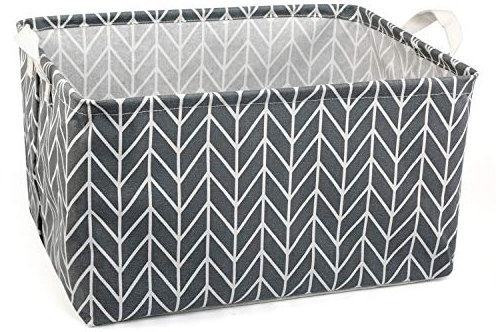 LinStyle Cesta Almacenaje, Cesto Ropa Sucia, Plegable Almacenaje Juguetes, Caja Almacenaje Tela para Ropa, Juguetes, Accesorios Electrónicos, Libros, Cosméticos - Flecha Gris