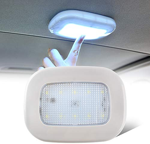 Teguangmei Luci per Tettuccio Auto LED Plafoniera per Auto Senza Fili USB Ricaricabile Interruttore A Pulsante Con Magnete Generale per Interni Universali (Luce Bianca)