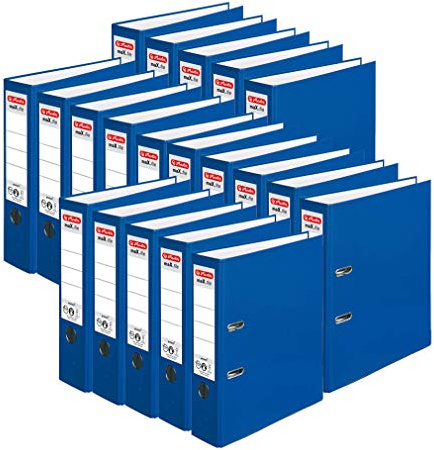 herlitz Ordner A4, maX.file protect, maXimale Qualität (8cm Breit, Blau, 20er Pack)