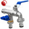 SHYNE 1/2'' Pouce Robinet d'eau en Laiton Double de Qualité Supérieure, Résistant à la Rouille et au Gel + 2X Raccords de Tuyau Gratuits + Ebook | Pour Jardin, Machine à Laver, Baril de Pluie (2 Pcs)