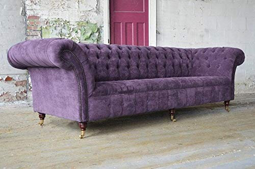 jvmoebel Chesterfield Textil Sofa 4 Sitzer Sofa Polster Sofas Design Luxus Stoffsofas