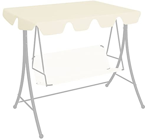 Universal Sonnendach,Ersatzdach,Anti-UV für Garten-Schaukel,Dachplane Ersatzdach,Ersatzdach für Hollywoodschaukel Creme 150/130x70/105 cm