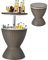 COSTWAY Table Glacière 30L pour Jardin 2 en 1 avec Plateau Relevable, Seau à Glace Imitation Rotin pour Cocktails Bière Convient aux Piscines Terrasses, Ø 43 x 57,5-82 cm (Brun)