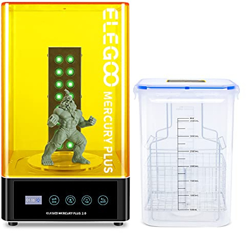 ELEGOO Mercury Plus V2.0 Wasch- und Härtungsgerät (2-in-1) zum Aushärten von 3D-Harzmodellen, geeignet für LCD/DLP/SLA-3D-Drucker