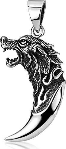 MATERIA by Matthias Wagner Wolfszahn Anhänger Männer 925 Sterling Silber massiv schwarz KA-76