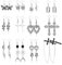 MILACOLATO Gothic Ohrringe Punk Vintage Grunge Ohrringe für Damen Silber Skelett Schwert Fledermaus Ohrringe Goth Ohrhänger Set