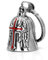 CigaMaTe Glocke, Motorradglocke mit Hanger, Zubehör oder Schlüsselanhänger für Glück, Edelstahl Lokomotive Feder Flügel Engel Rot Kreuzflügel Glocke Anhänger, Tragbar, Silber