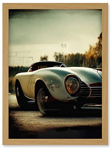 Doppelganger33 LTD Classic Sports Car Cinematic Beauty Shot Nostalgic Print Artwork Framed Wall Art Print A4