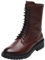 rismart Donna Stivali da Motociclista Pelle Metà Polpaccio Vintage Scarpe da Combattimento SN02932(Marrone,38.5 EU)