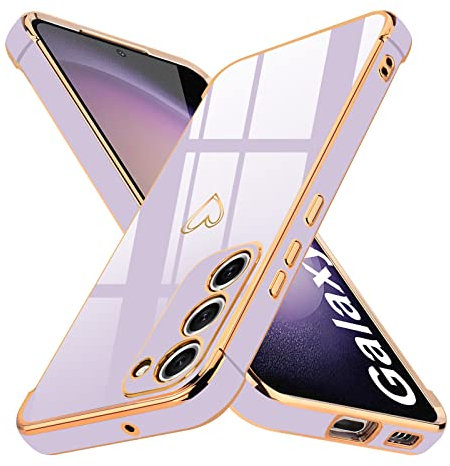 Lafunda Cover Compatibile con Samsung Galaxy S23 5G Custodia con protezione fotocamera Sottile Morbido TPU Silicone Antiurto Protettiva Case amore Paraurti per Donne per Samsung S23 5G Viola