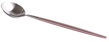 Cucharas Soperas Cuchara de rosa palillos for el hogar cuchara de comida de comida occidental cubierta de oro plateado rosa cuchara de oro Cucharillas (Color : A)