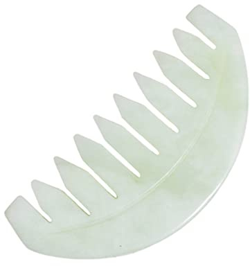 OSALADI 1stk Massagekamm Meridian-massagegerät Gua-sha-stein Vintage Taschenkamm Gua Sha Werkzeuge Für Das Gesicht Kopfhautmassagegeräte Guasha-kamm Braut Weiß Antistatisch Haarbürste Jade