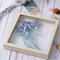 Muzilife 3D Bilderrahmen 25x25cm Tiefe Holz Rahmen zum Befüllen, Objektrahmen mit Glasscheibe, Quadratische Form, Geschenk für Familie Freunde, 1 Stück Leinen