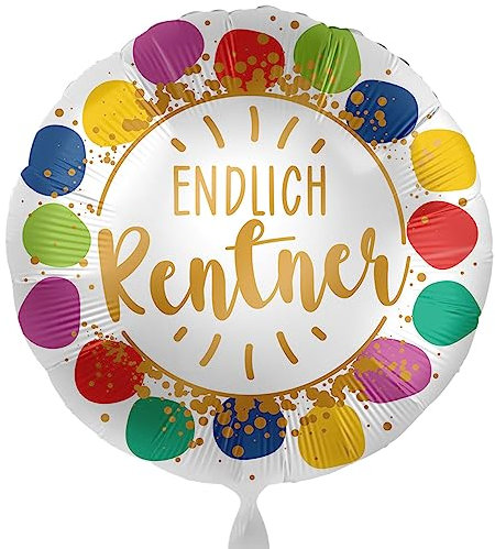 Folienballon Ruhestand Endlich Rentner Abschied Party Rente Rentnerin Glückwunsch, Made in EU Helium geeignet