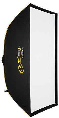 Glow EZ Lock 36 x 48 Quick Strip Rectangular Bowens-Mount Softbox Lighting Kit w/External and Internal Diffusors, Deflector Disk and Eggcrate Grid, Folding Softbox for Photography Studio Lighting