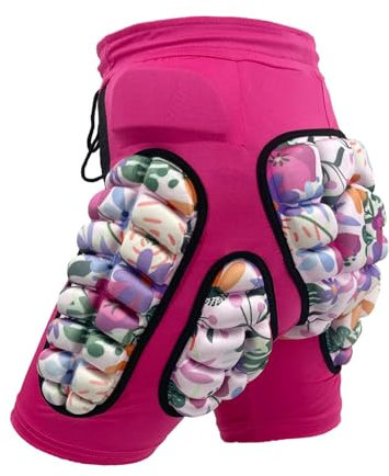 Perfeclan Kinder gepolsterte Shorts Hüftschutzpolster Kinder Eva verdickte Impact Shorts Hüftschutz für Snowboard Ski Skateboard Radfahren, Rosa M
