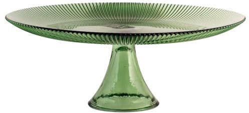 pengo Soporte Tartas Vidrio Groove Verde 28cm.