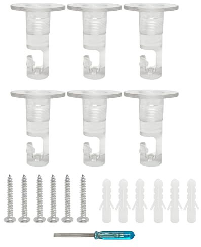 smartect support Mural et plafond à suspendre pour câbles [6 pièces, Transparent] Fixation au Plafond avec vis et chevilles, Support de Câble en saillie pour vos projets DIY