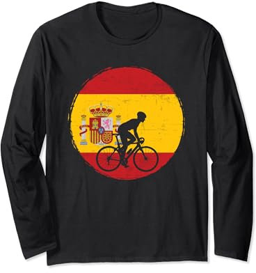Entusiasta del ciclismo con bandera de España Manga Larga