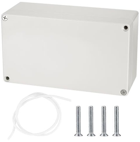Elektronik Anschlussdose, Abzweigdosen wasserdichte IP65, Verteilerdose Aufputz, Aufputzdose, Electronic Projekt Box, Anschlusskasten Gehäuse Kunststoff (grauweiße Farbe, kein Ohr, 158x90x60mm)