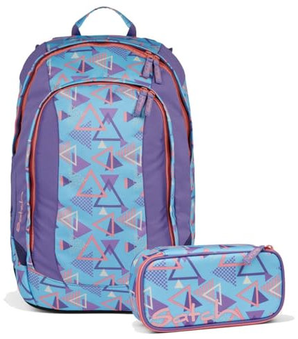 Satch Air Schulrucksack Set 2tlg. inkl. Schlamperbox (80s Dance)