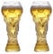2 tazze in vetro per la Coppa del Mondo, tazze creative per birra Hercules, grande capacità, a forma di trofeo, per feste di Coppa del Mondo, forniture da bar e amanti del calcio (coppa di calcio,