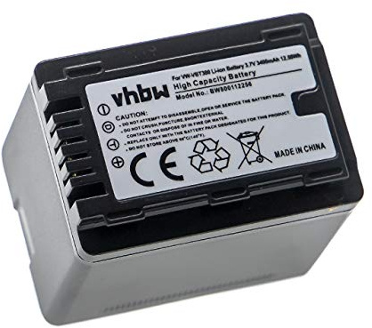 vhbw 1x Akku kompatibel mit Panasonic HC-VX989, HC-VXF1, HC-VXF999 Videokamera Camcorder (3400 mAh, 3,6 V, Li-Ion) + Infochip
