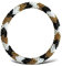 Yvelise Bracelet femme Népalais en perles Pokhara authentique - Fait main au Népal - Authentique - Blanc Noir Or