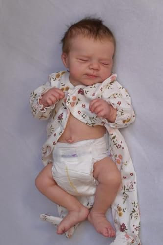 Zero pam Reborn Baby Vollsilikon Lebensecht Mädchen 18 Zoll Newborn Baby Puppe Schlafend Vinyl Puppen Die Echt Aussehen Babypuppen Wie Echte Babys Realistische Reborn Babys