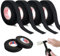 Morocket 6 Stücke Gewebeband Schwarz Kabelbaum Klebeband, Hitzebeständiges Isolierband Schwarz, Gewebeband Schwarz Stoffklebeband, Auto Klebeband Kabelbaum für Autokabelbaum(15mmx15m,19mm x 15m)