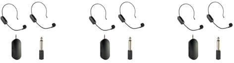 Oikufidu 3X 2.4G Wireless -Mounted Lavalier Microphone Set Transmitter with Receiver for Amplifier Voice Speaker 1 to 2
