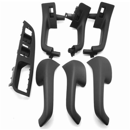 LLYIXUAI pour Sagitar pour Golf 5 7 Pièces Noir/Beige Couvercle Poignée Porte Intérieure Voiture Ensemble Panneau Commutateur Commande Fenêtre Conduite À Gauche Garniture Poign e Porte Interieur