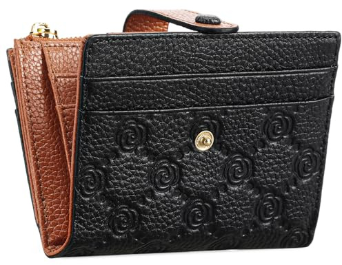 FALAN MULE Portafoglio Donna in Pelle protezione RFID bifold Piccoli Portamonete, Porta Carte di Credito Portafogli da Donna con la borsa della moneta della chiusura lampo