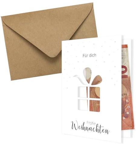 PuK Weihnachtskarte Geldgeschenk mit Umschlag | Klappkarte DIN A6 mit Cutout | Weihnachtsklappkarte mit Umschlag | Geldgeschenk Weihnachten Karte (02)