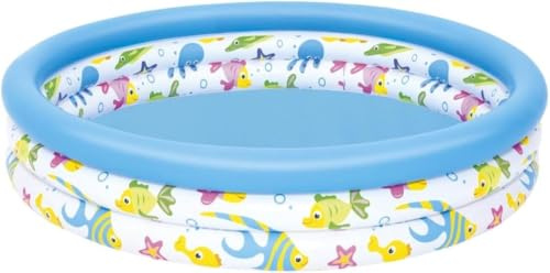 48 x 10 Inch Ocean Life Kids Inflatable Paddling Pool, Multi-Coloured, ideal size even for smaller gardens