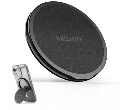 Nillkin MagSafe Phone Grip with Double Sided Magnet, Magnetic Ring Holder, 360 Rotation Magsafe Phone Stand for iPhone 16 15 14 13 12 Series, Black