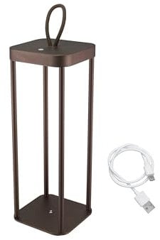 BEPER P207ILI102 Lampada da Tavolo LED Senza Fili, Luce LED Calda, Intensità Regolabile, Lampada da Esterno e Interno Ricaricabile, IP44, USB Type-C Inclusa, Autonomia 12 Ore