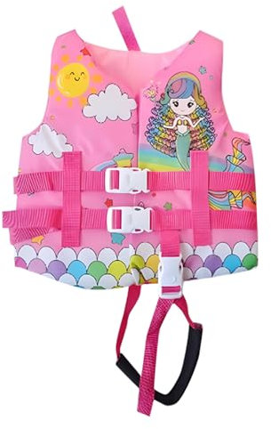Generico Gilet da Nuoto per Bambini, Giubbotto di Galleggiabilità Regolabile con Imbracatura a Spalla - Sicurezza e Comfort per Ragazze e Ragazzi