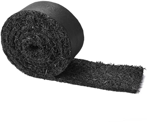 Mulch aus recyceltem Gummi für Landschaftsbau, Mulchmattenrolle, permanenter Gehweg, Weg für den Außenbereich, schwarz, 356 cm L x 14 cm B, 1 Packung (1)
