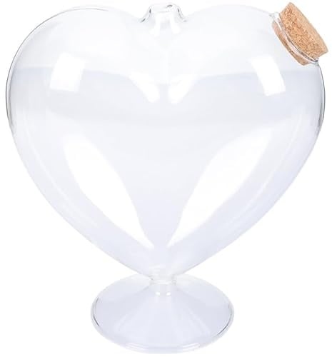 Herzförmiges Glas Bonbonglas mit Korken, Transparentes Süßigkeitengefäß | Dekorative Aufbewahrung für Candy und Konfitüre, Klare Form, für Café und Wohnzimmer