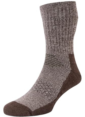 1 Pair HJ Rambler Anti-Blister Dual Layer Wool Sock HJ809 Brown 6-11