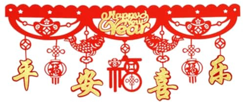 Bosiyrggrl Red China New Year Flag 2024 Dragon Spring Festival China Decorated Lucky Home to Celebrate Easy to Use F