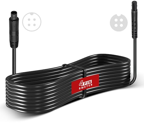 RED WOLF 4 Pin Verlängerungskabel (5 Meter) für Dash cam Rückfahrkamera Auto Recorder Spiegel-Dashcam 4-poliges Kabel Stecker auf Buchse Verlängerung