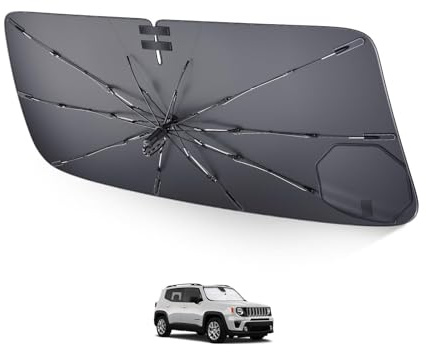 LUWU [Mejorado] Parasol Coche Compatible con Jeep Renegade BU 2015-2025 2026 Parasol para Parabrisas Delantero Plegable Protección UV Accesorios Renegade BU