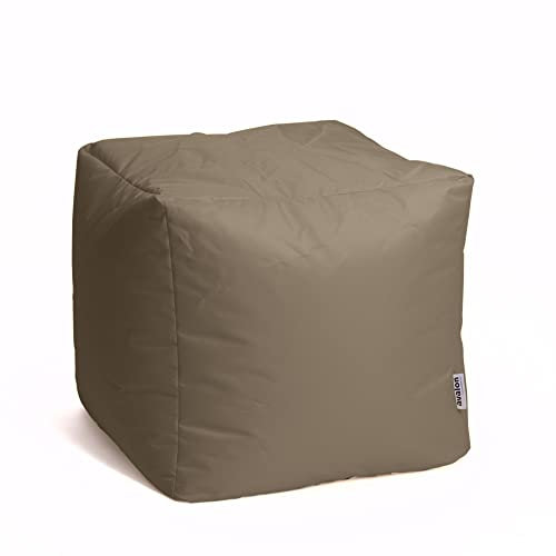 Avalon - Pouf Poggiapiedi CUBO Jive, Puff Poggiapiedi Divano quadrato, Puffo Imbottito in Tessuto Tecnico Resistente e Antistrappo, Comodo e Impermeabile, Made in Italy(45cm-Tortora)