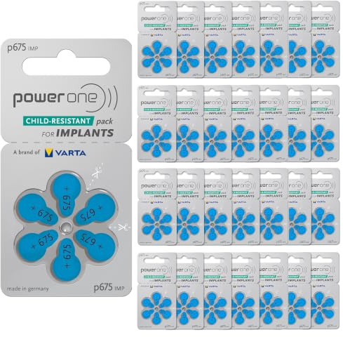 PowerOne Cochlea-Implantat 675 Batterien, 5, 60 Stück, insgesamt 300 Batterien